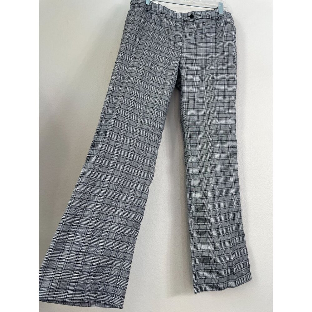 NEW Calvin Klein Womens 10 Modern Fit Plaid Tapered Pants Trousers Work Office